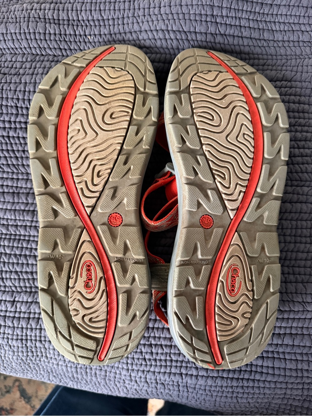 Grey and Orange Women’s Chacos Size 10 - Picture 2 of 2